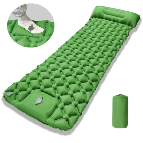 Portable Inflatable Sleeping Pad with Pillow